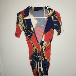 Fashionnova baroque romper sz xs